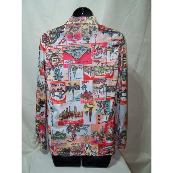 Vintage Top Twinset David Smith Country Geography 12 Blouse - Picture 3 of 7